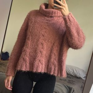 Pink Turtleneck Knit Sweater M/L